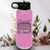 Light Purple Hockey Water Bottle With I Shop He Stops Design