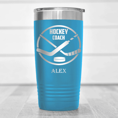 Light Blue Hockey Tumbler With Ices Best Instructor Design