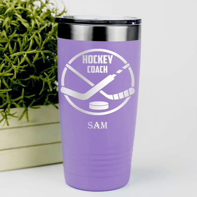 Light Purple Hockey Tumbler With Ices Best Instructor Design