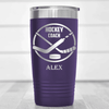 Purple Hockey Tumbler With Ices Best Instructor Design