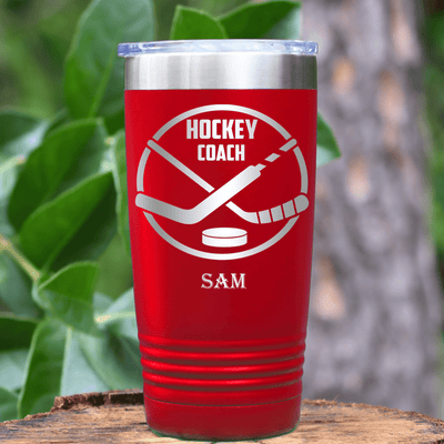Red Hockey Tumbler With Ices Best Instructor Design