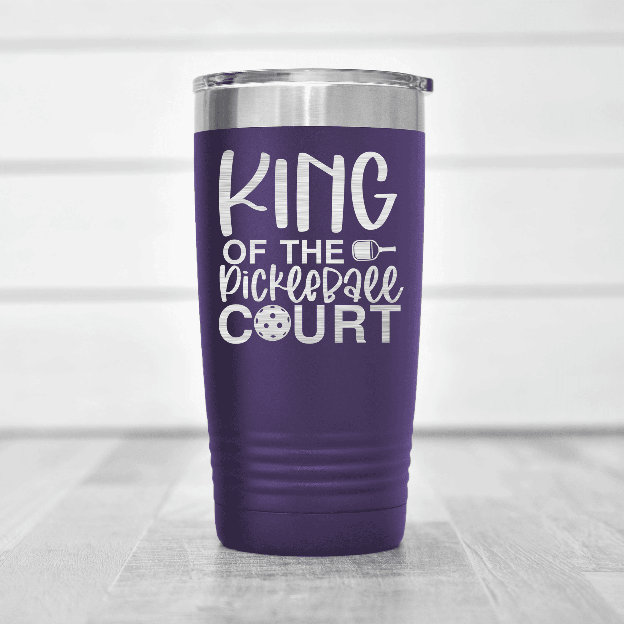 Purple pickelball tumbler King Of The Pickleball Court