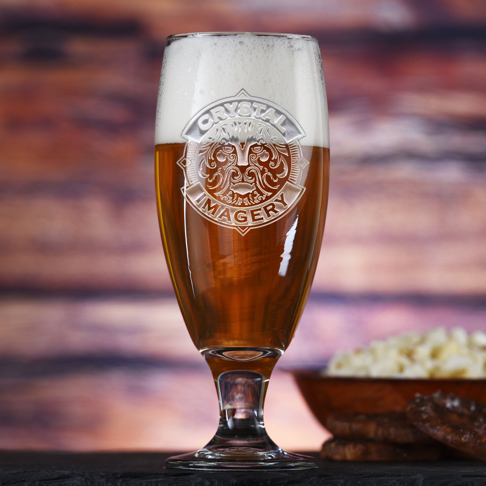 Engraved Goblet Beer Glasses