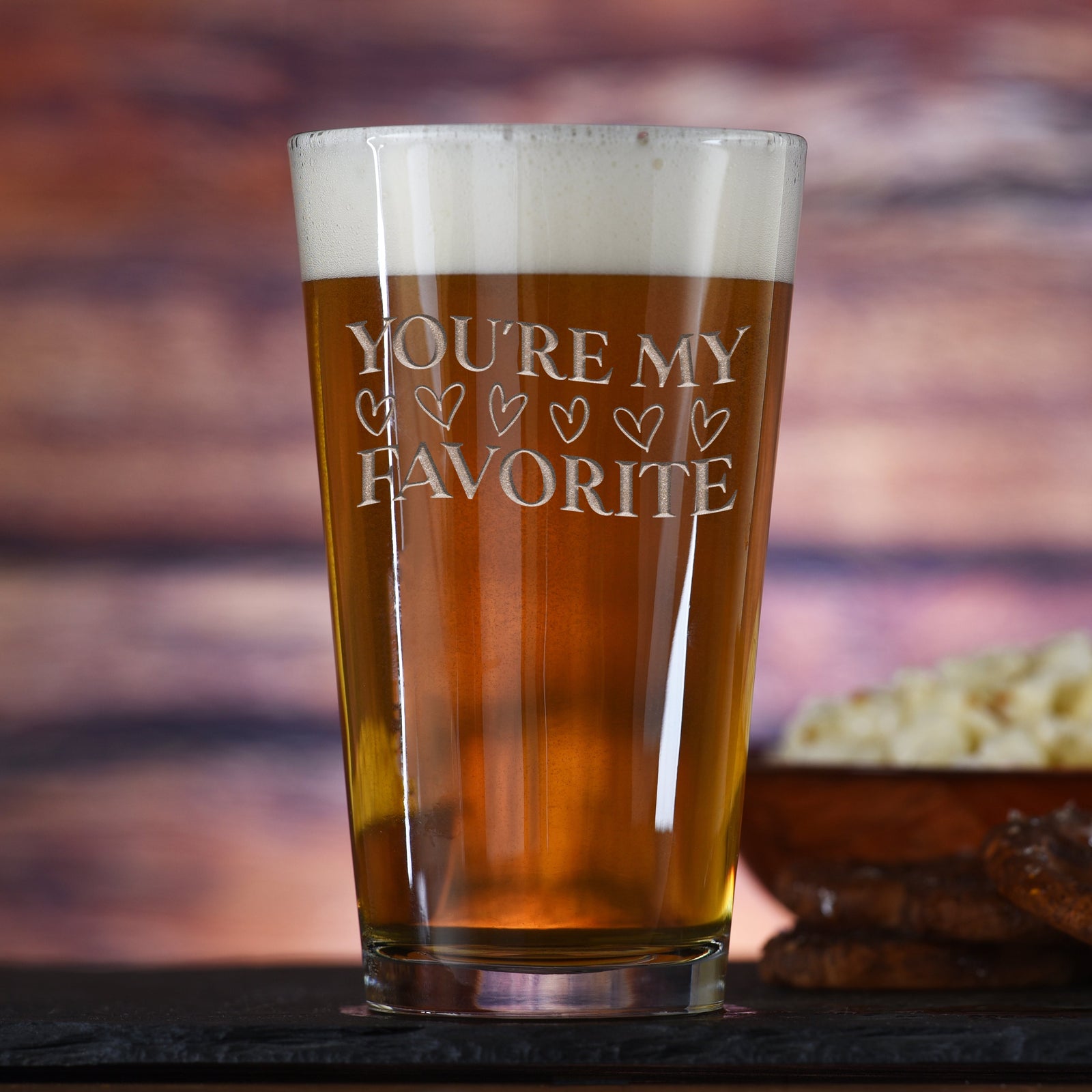 You're My Favorite Engraved Pint Beer Glass Gift