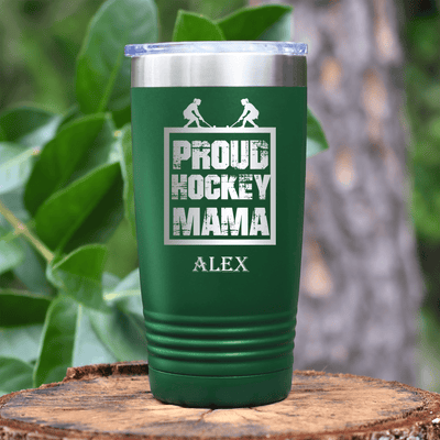 Green Hockey Tumbler With Mvp Most Valuable Parent Design