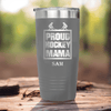 Grey Hockey Tumbler With Mvp Most Valuable Parent Design
