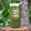 Military Green Hockey Tumbler With Mvp Most Valuable Parent Design