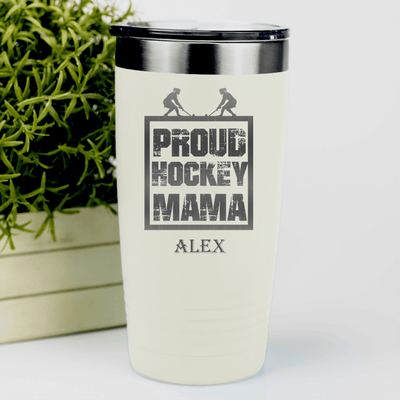 White Hockey Tumbler With Mvp Most Valuable Parent Design