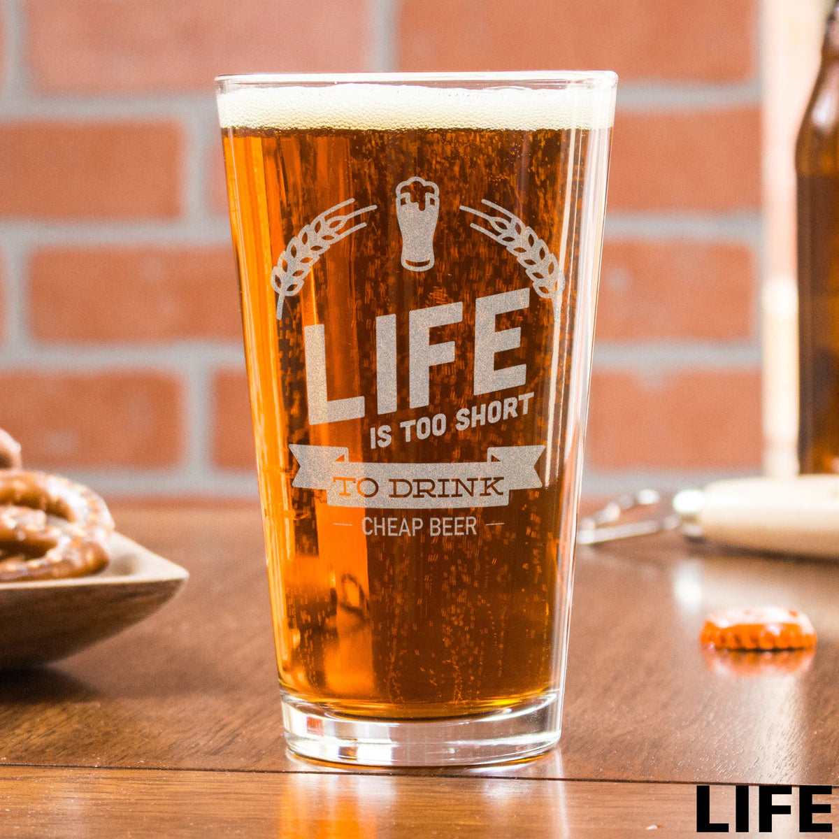 Life Is Short Pint - Design: LIFE