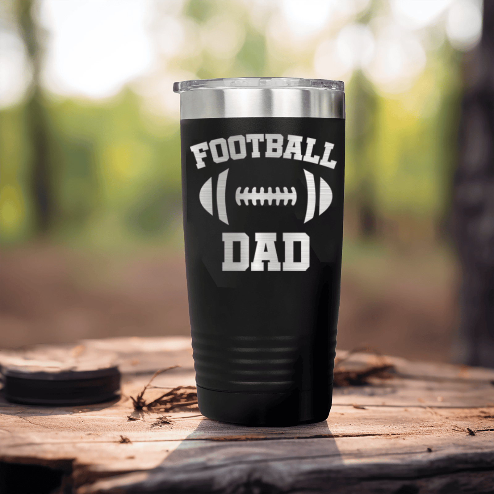 Black football tumbler Pride Of The Pigskin Dad