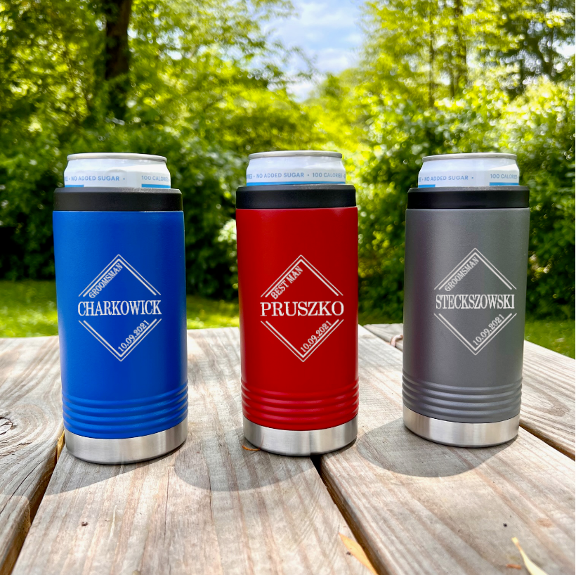 Two-Tone Drink Koozie - Groovy Groomsmen Gifts