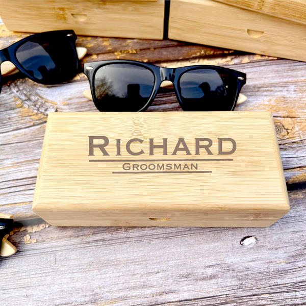 Groomsmen Gifts, Groomsmen Gift Set, Personalized Wooden Sunglasses, L –  UrWeddingGifts