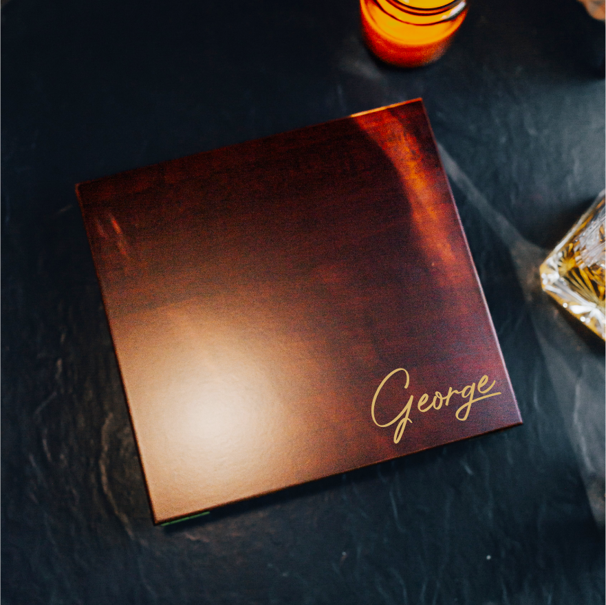 Personalized wooden keepsake box for men with custom engraving