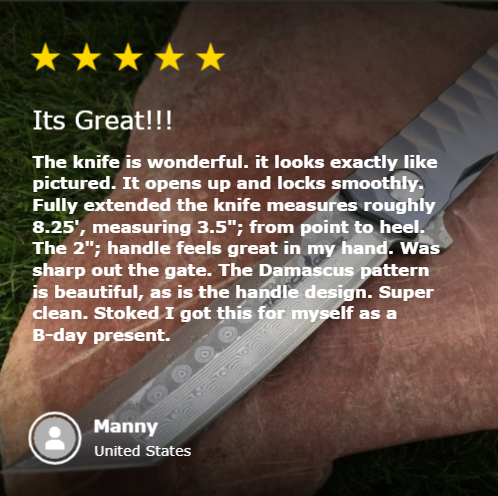 Beautiful Damascus Steel Blade - Groovy Guy Gifts