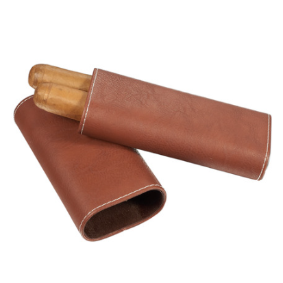 Chocolate Brown Leather Cigar Case