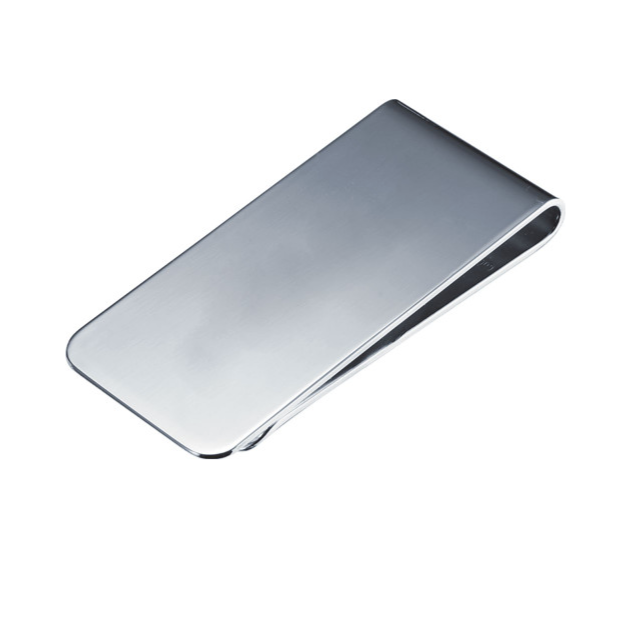 Custom Polished Silver Money Clip