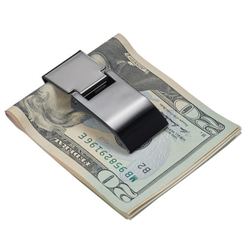 Mixed Metal Money Clip Stainless Steel Money Holder Business Card Organizer  Embossed Brass Front Unique Money Clip Slender 