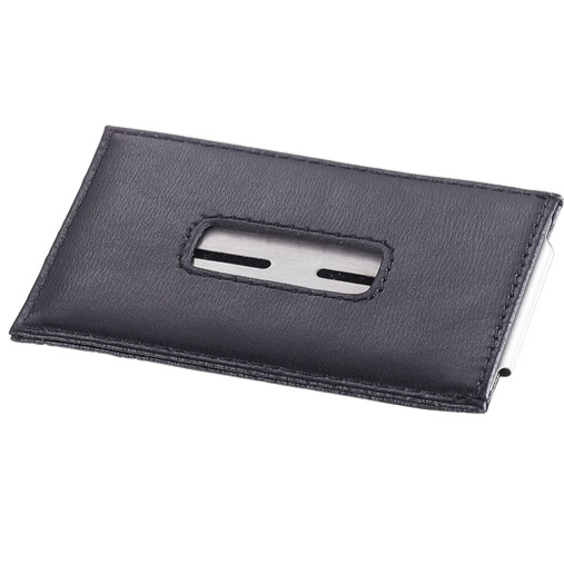 Black Leather Money Clip