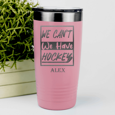Salmon Hockey Tumbler With Skate First Celebrate Later Design