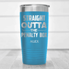 Light Blue Hockey Tumbler With Straight Out The Penalty Box Design