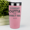 Salmon Hockey Tumbler With Straight Out The Penalty Box Design