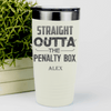 White Hockey Tumbler With Straight Out The Penalty Box Design