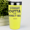 Yellow Hockey Tumbler With Straight Out The Penalty Box Design