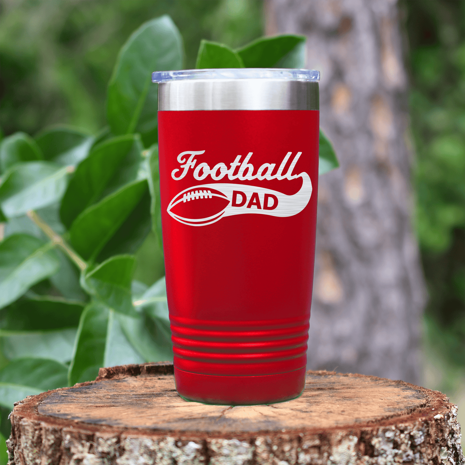 Red football tumbler Swipe To Football Mode