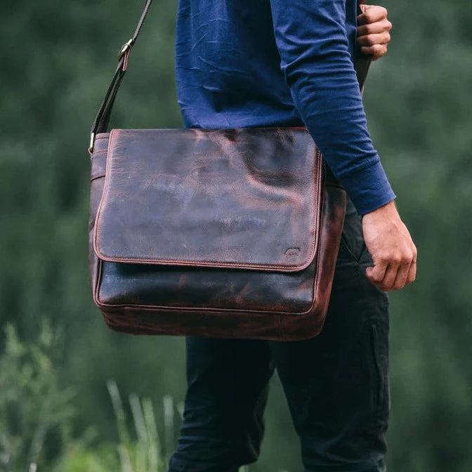 Rugged Leather Messenger Bag