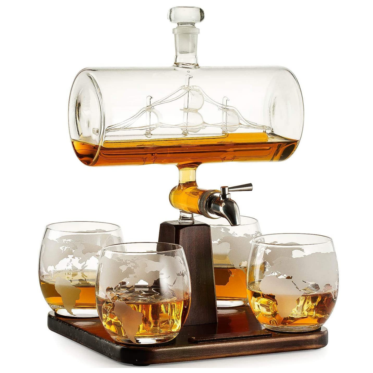 Antique Ship Decanter Set