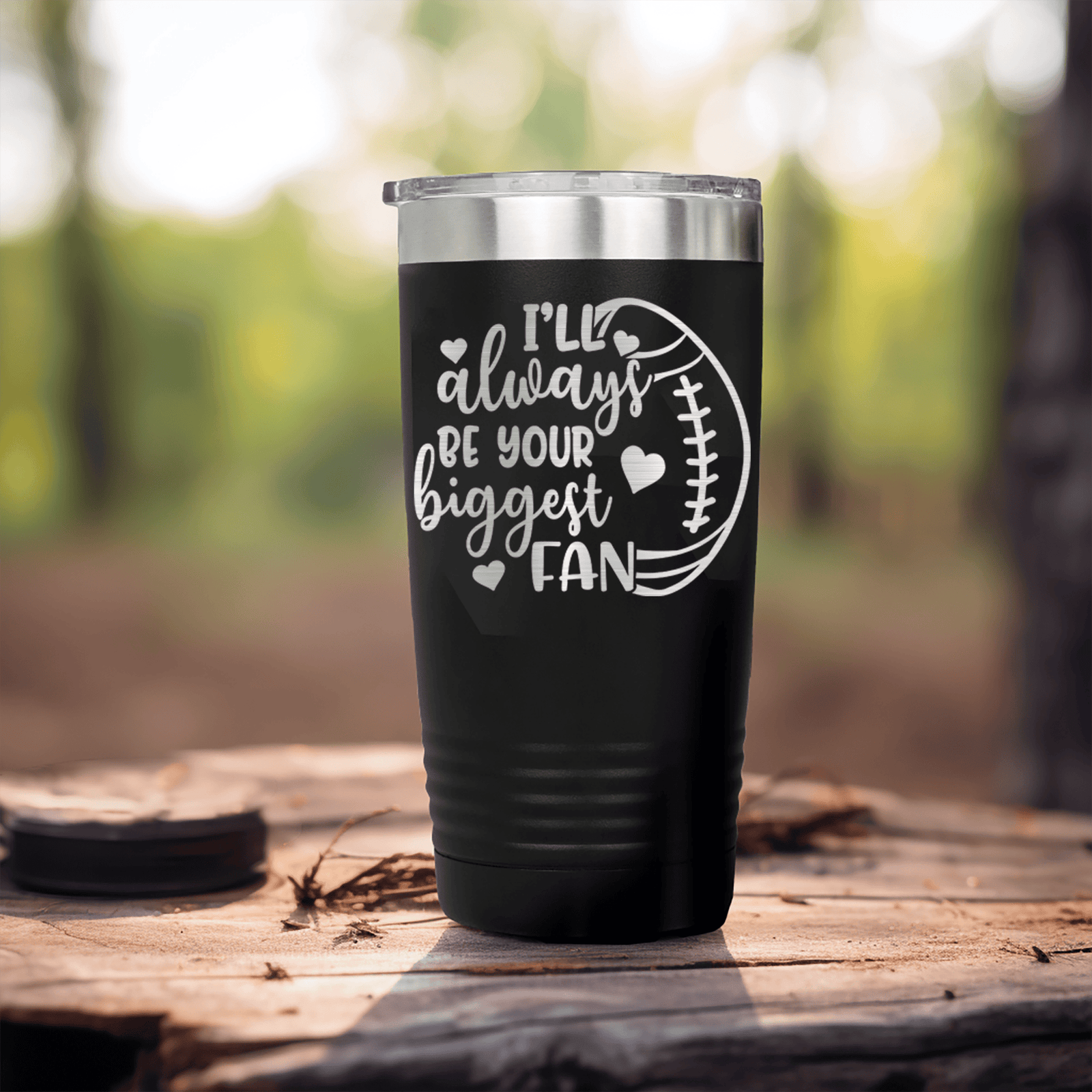 Black football tumbler Unwavering Football Support