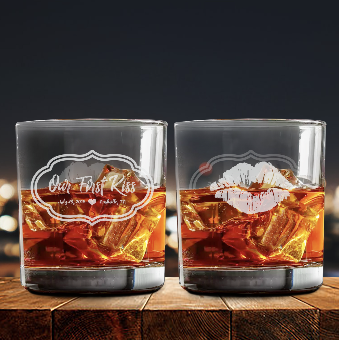 First Kiss Whiskey Glass Set