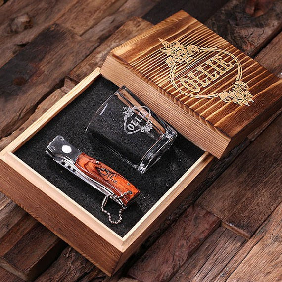 Shot Glass &amp; Pocket Knife Combo Set