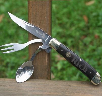 Black Handled Camping Knife