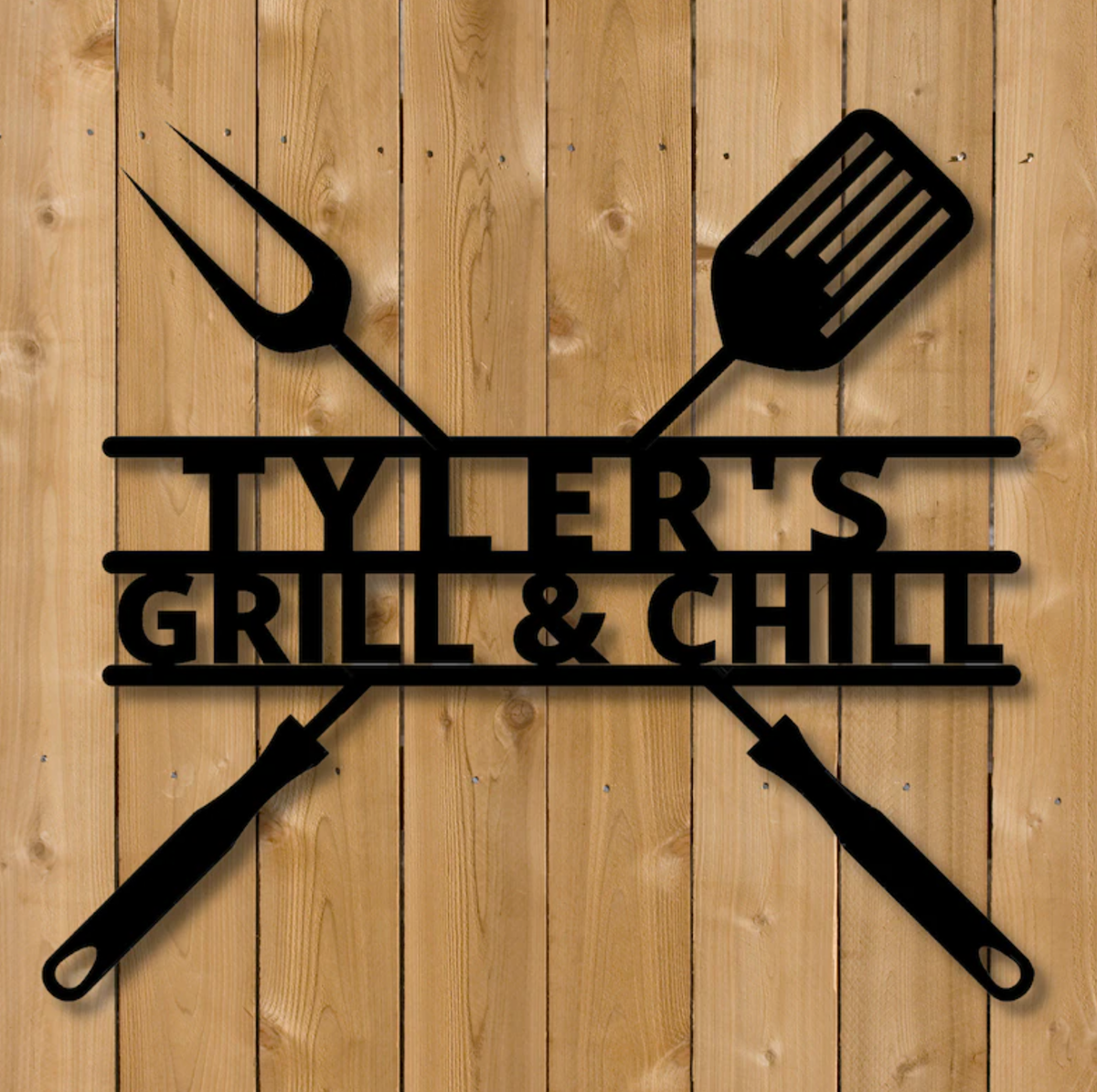 Custom Personalized Metal Grill &amp; Chill Sign