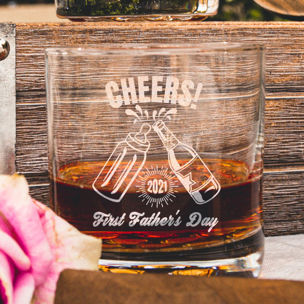 First Father&#39;s Day Whiskey Glass - Design: FD1