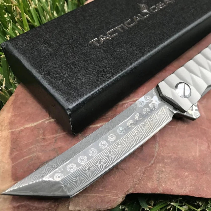 Sharp Damascus Steel Tanto Blade