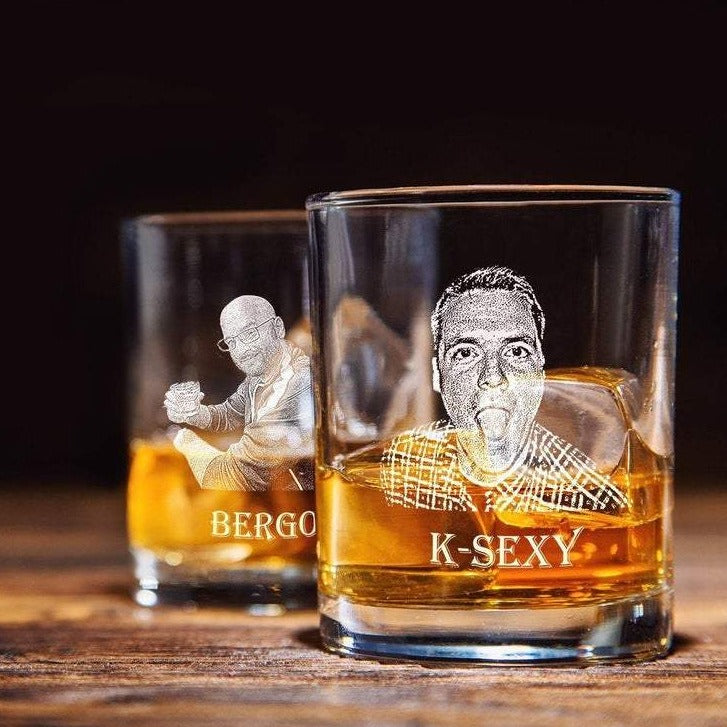 12 Personalized Whiskey Glasses, 14 Oz. Custom Printed Double Old
