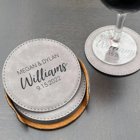 Leatherette Leather Coasters