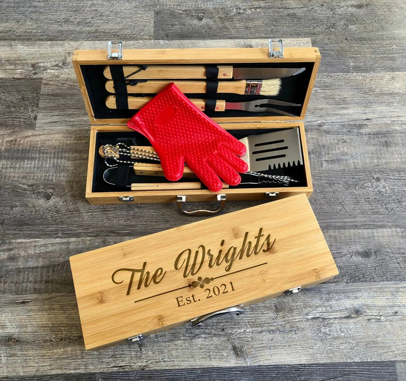 Personalized Grilling Tools Gift Set Groovy Guy Gifts