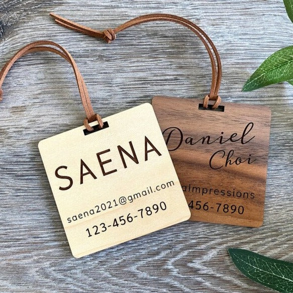 Wooden Luggage Tag