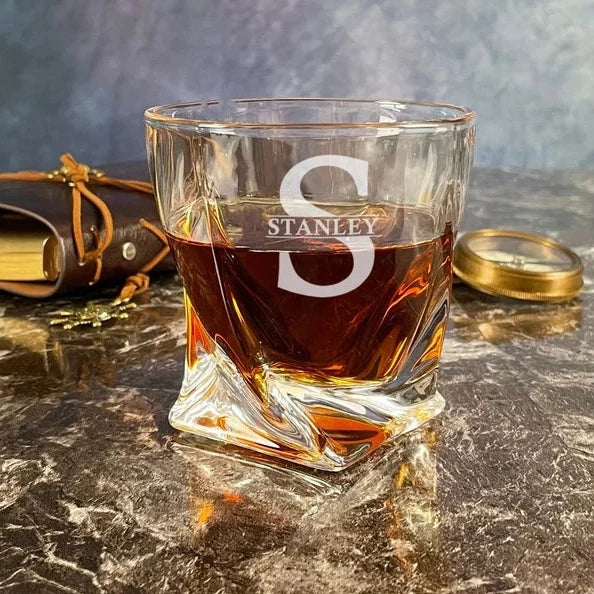 Fancy Engraved Scotch Glass