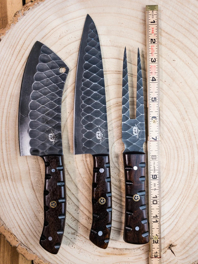 Damascus Fork & Knife BBQ Set of 2