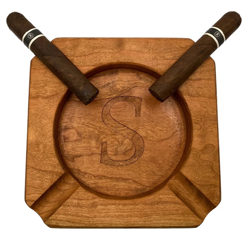 Personalized Wood Cigar Ashtray