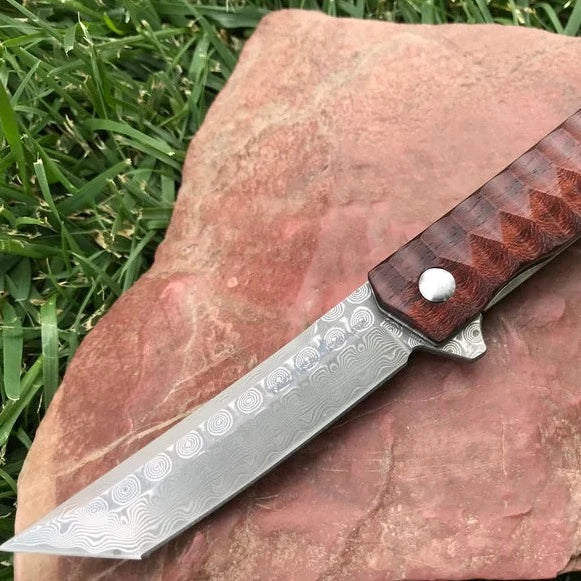 Rosewood Real Steel Damascus Blade