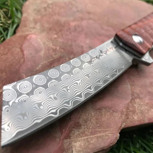 Rosewood Damascus Folding Blade