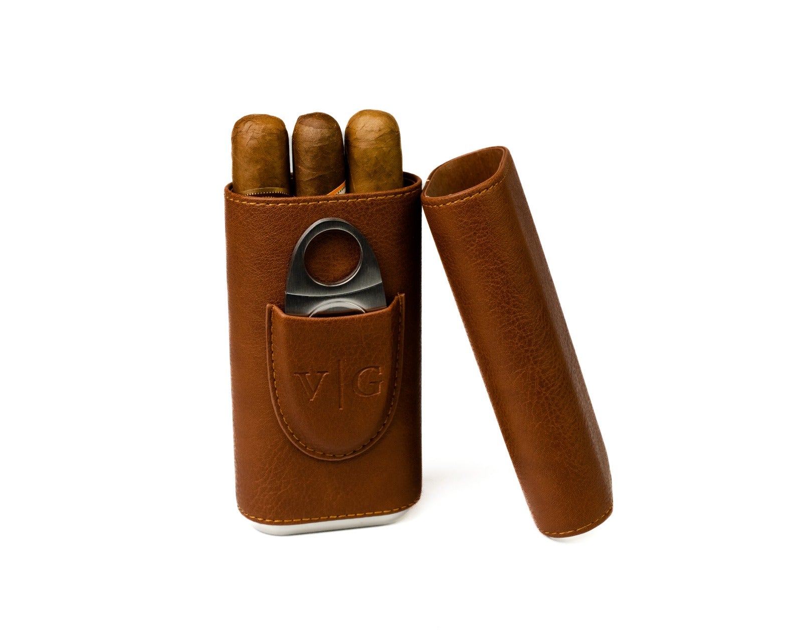 Derby brown double cigar case - Luxury Accessories