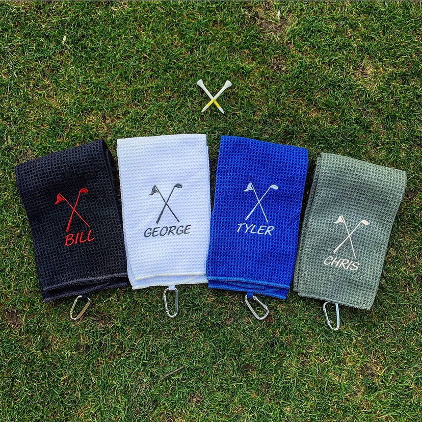 custom waffle golf towel