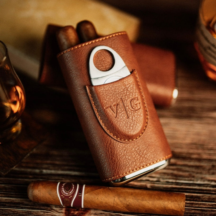 Custom Leather Cigar Case - Groovy Cigars