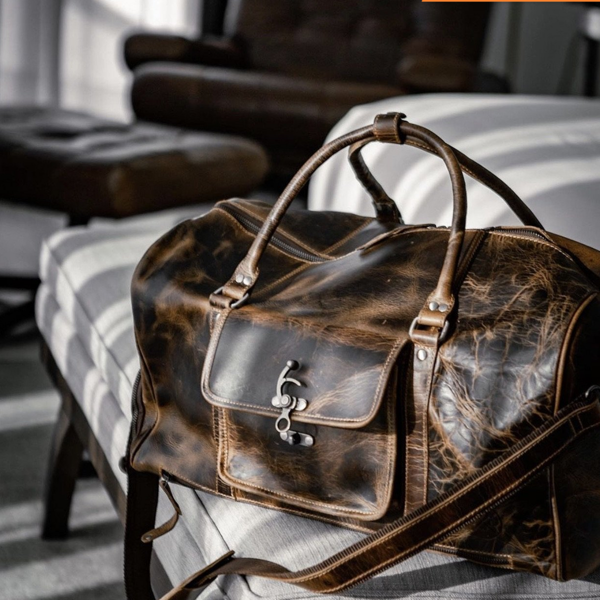 Buffalo Leather Duffle Bag